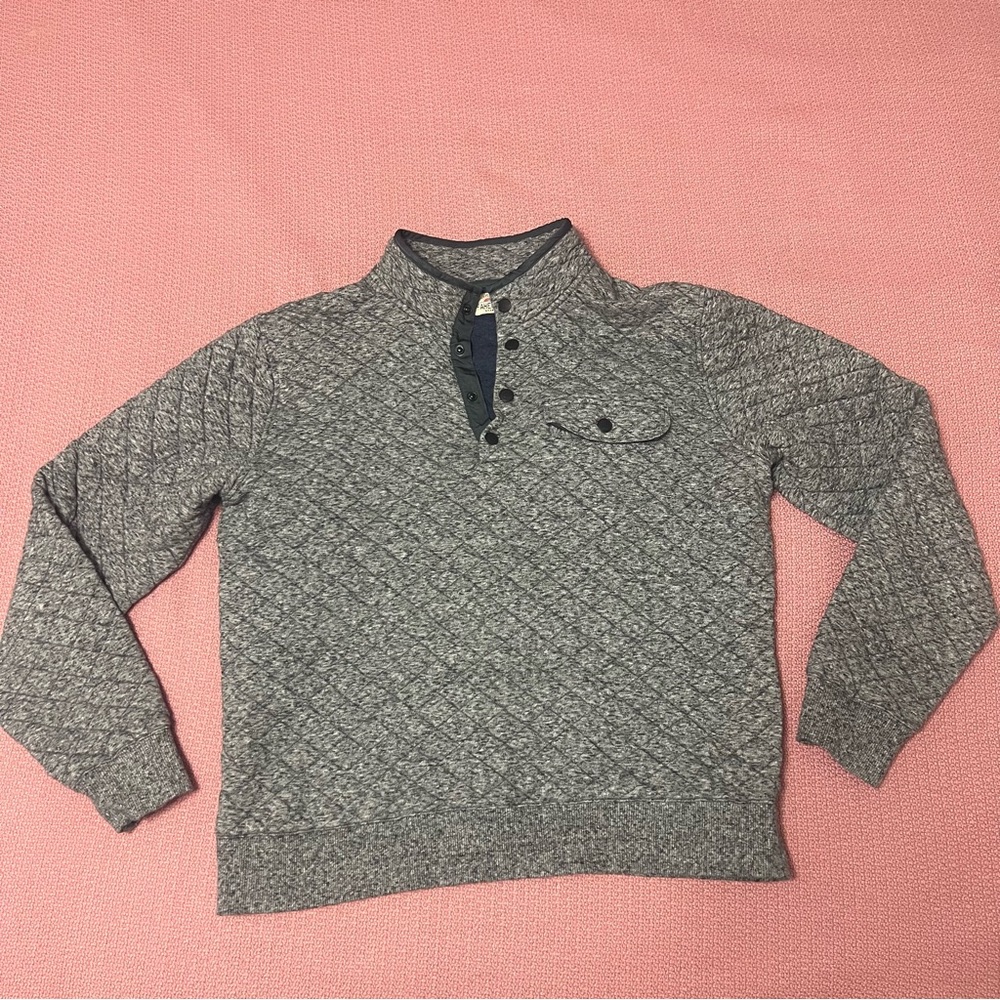 Faherty Gray Quilted Half-Zip Jacket - image 4